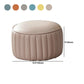 Pouf contemporaneo resistente all'acqua rotonda in pelle arancione ottomana