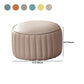 Pouf contemporaneo resistente all'acqua rotonda in pelle arancione ottomana