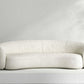 Contemporary Curved Sofa in White Sloped Arm Sofa for Living Room