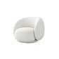 Contemporary Curved Sofa in White Sloped Arm Sofa for Living Room