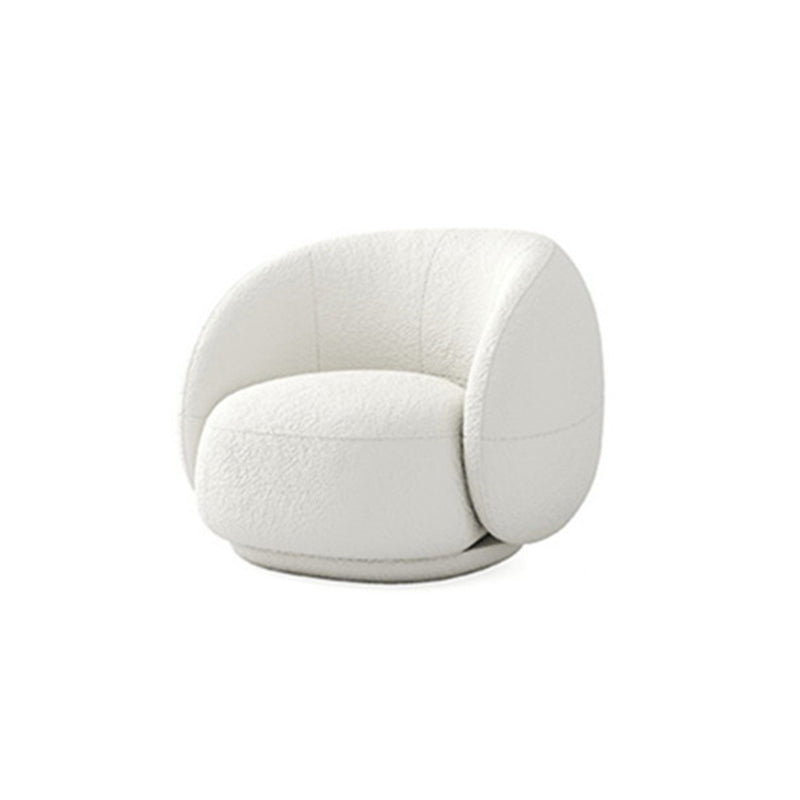 Contemporary Curved Sofa in White Sloped Arm Sofa for Living Room