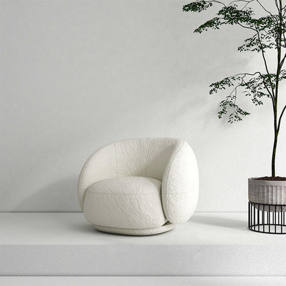 Contemporary Curved Sofa in White Sloped Arm Sofa for Living Room