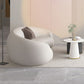 Contemporary Curved Sofa in White Sloped Arm Sofa for Living Room