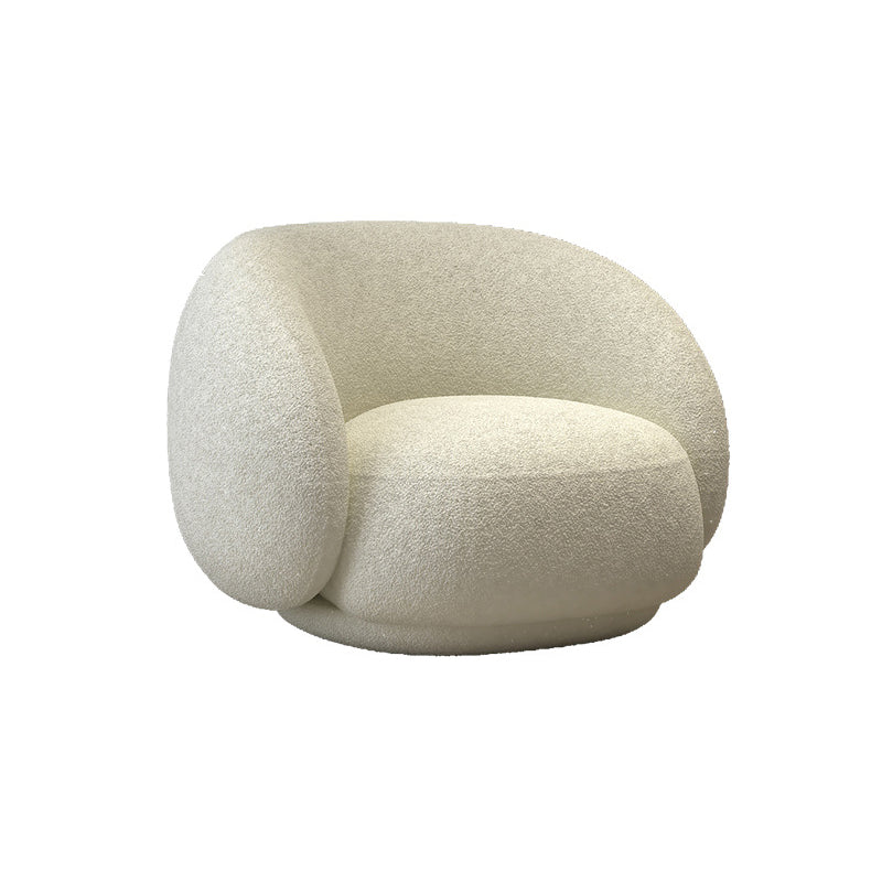 White Contemporary Curved Sofa Wool Tuxedo Arm Sofa for Living Room 37.4"L x 31.5"W x 29.5"H Clearhalo 'furn' 'furn_sofas' 'Furniture' 'Living Room Furniture' 'Sofa' 'sofas' 5871746