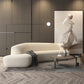 Sloped Arm Sofa Wool Modern Style Curved Sofa for Living Room
