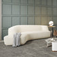 Sloped Arm Sofa Wool Modern Style Curved Sofa for Living Room