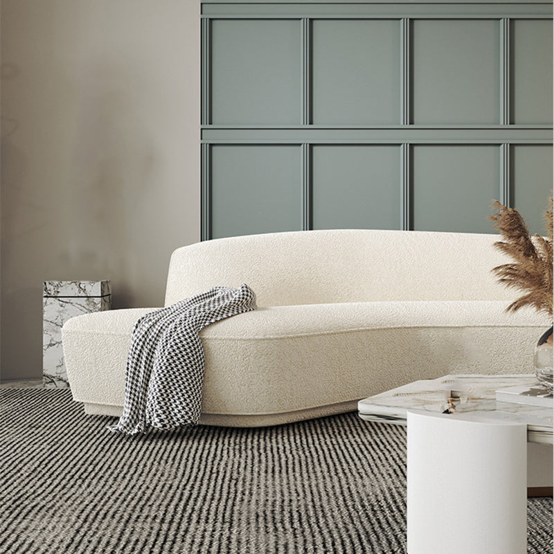 Sloped Arm Sofa Wool Modern Style Curved Sofa for Living Room