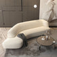 Sloped Arm Sofa Wool Modern Style Curved Sofa for Living Room