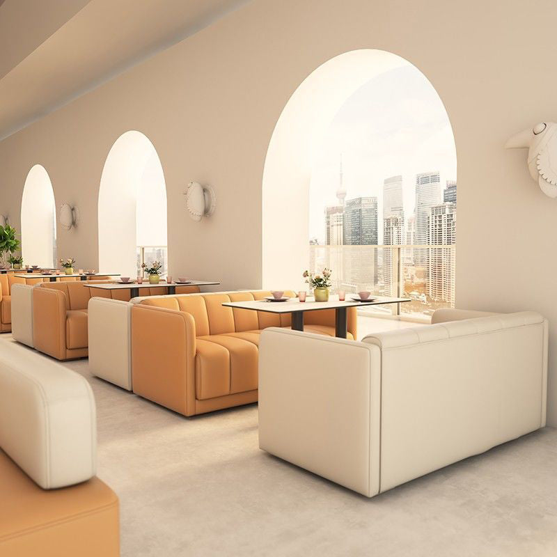 Moderner Kunstleder-Sofa 2-Sitzer-Kissen-Back-Liebesseat