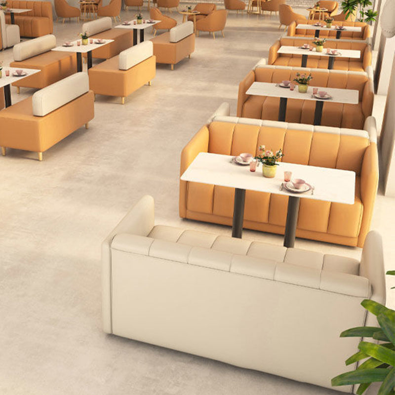 Moderner Kunstleder-Sofa 2-Sitzer-Kissen-Back-Liebesseat