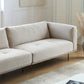Sewn Pillow Back Sofa 29.53" H Faux Leather Sofa with Tufted Cushions in Beige