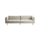 Sewn Pillow Back Sofa 29.53" H Faux Leather Sofa with Tufted Cushions in Beige