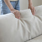 Sewn Pillow Back Sofa 29.53" H Faux Leather Sofa with Tufted Cushions in Beige