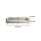 Sewn Pillow Back Sofa 29.53" H Faux Leather Sofa with Tufted Cushions in Beige