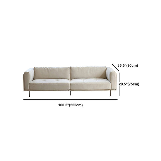 Kissen -Rücken -Sofa 29,53 "H Faux Ledersofa mit Tuftedkissen in Beige