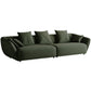 Contemporary Wool Sofa 28.35-In H Sloped Arm Seating with Pillows