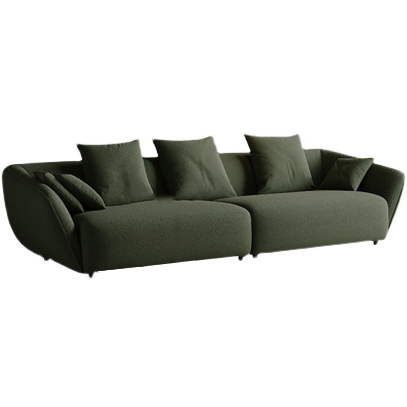 Contemporary Wool Sofa 28.35-In H Sloped Arm Seating with Pillows