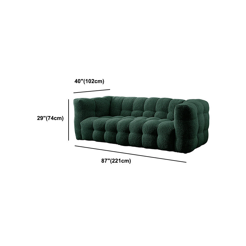 3/4-Seater Biscuit Back Sofa Modern Dark Green Tuxedo Arm Sofa