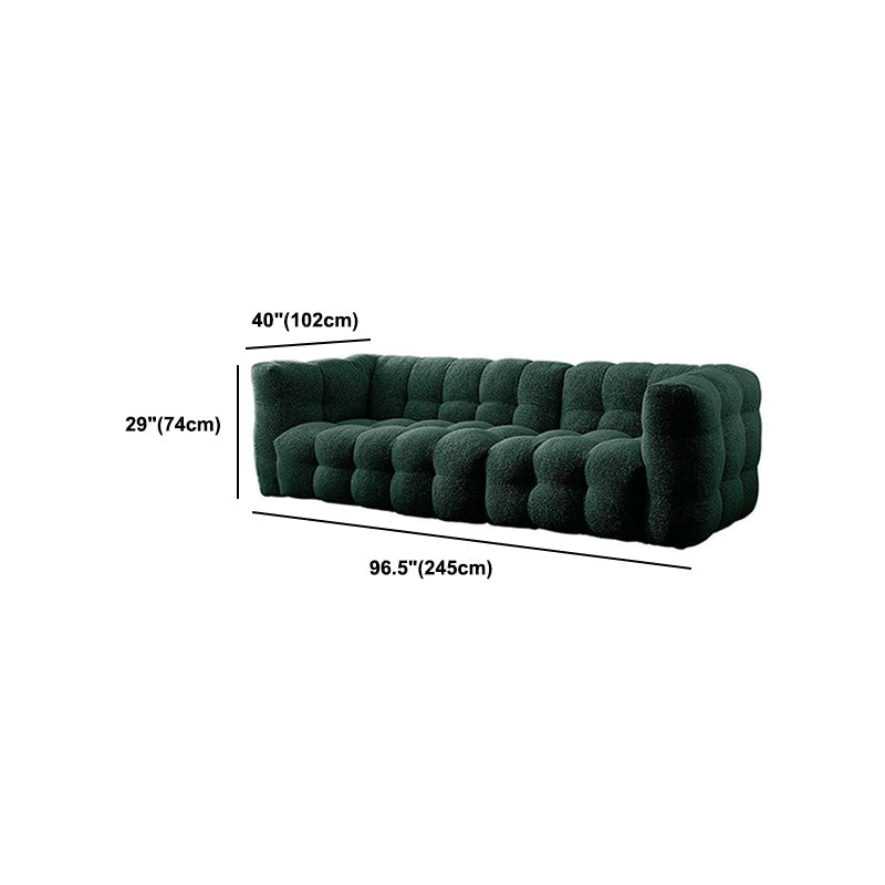 3/4-Seater Biscuit Back Sofa Modern Dark Green Tuxedo Arm Sofa