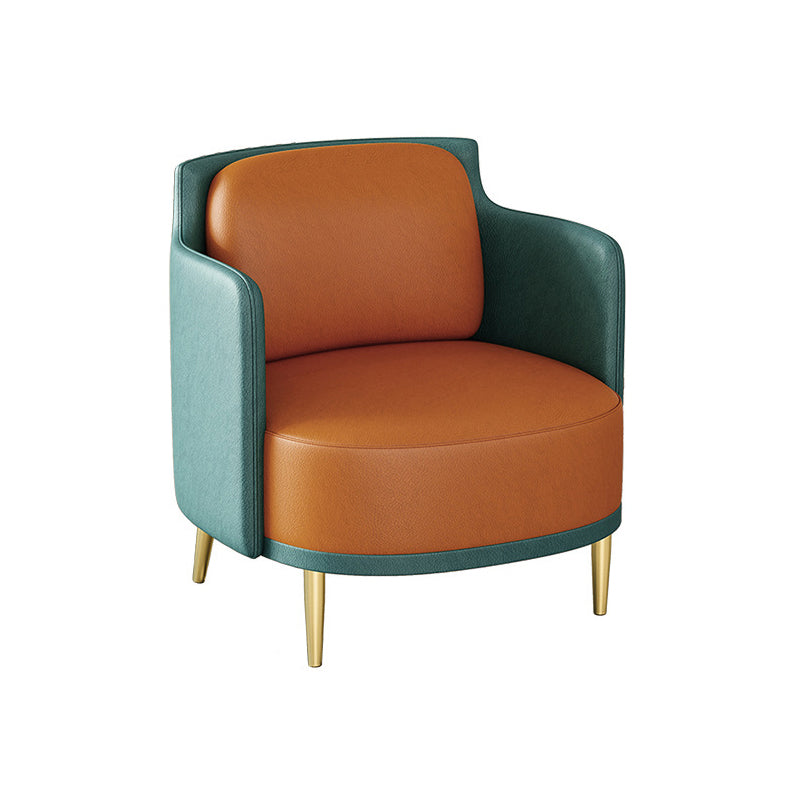 Modern Sloped Arm Curved Sofa Faux Leather Moon Shape Sofa for Living Room 28"L x 28"W x 30"H Aqua Clearhalo 'furn' 'furn_sofas' 'Furniture' 'Living Room Furniture' 'Sofa' 'sofas' 5871876