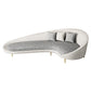 Modern Sloped Arm Curved Sofa Faux Leather Moon Shape Sofa for Living Room Light Gray Clearhalo 'furn' 'furn_sofas' 'Furniture' 'Living Room Furniture' 'Sofa' 'sofas' 5871882