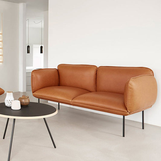 1/2-Seater Modern Minimalist Sofa Square Arm Loveseat - 30.7" D Clearhalo 'furn' 'furn_sofas' 'Furniture' 'Living Room Furniture' 'Sofa' 'sofas' 5871905