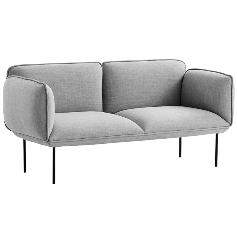 1/2-Seater Modern Minimalist Sofa Square Arm Loveseat - 30.7" D 55"L x 33.5"W x 31.5"H Grey Clearhalo 'furn' 'furn_sofas' 'Furniture' 'Living Room Furniture' 'Sofa' 'sofas' 5871906
