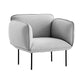 1/2-Seater Modern Minimalist Sofa Square Arm Loveseat - 30.7" D 33.5"L x 30.7"W x 31.5"H Grey Clearhalo 'furn' 'furn_sofas' 'Furniture' 'Living Room Furniture' 'Sofa' 'sofas' 5871907