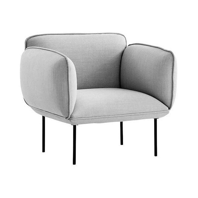 1/2-Seater Modern Minimalist Sofa Square Arm Loveseat - 30.7" D 33.5"L x 30.7"W x 31.5"H Grey Clearhalo 'furn' 'furn_sofas' 'Furniture' 'Living Room Furniture' 'Sofa' 'sofas' 5871907