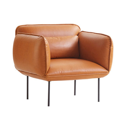 1/2-Seater Modern Minimalist Sofa Square Arm Loveseat - 30.7" D 33.5"L x 30.7"W x 31.5"H Brown Clearhalo 'furn' 'furn_sofas' 'Furniture' 'Living Room Furniture' 'Sofa' 'sofas' 5871911