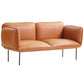1/2-Seater Modern Minimalist Sofa Square Arm Loveseat - 30.7" D 55"L x 33.5"W x 31.5"H Brown Clearhalo 'furn' 'furn_sofas' 'Furniture' 'Living Room Furniture' 'Sofa' 'sofas' 5871913