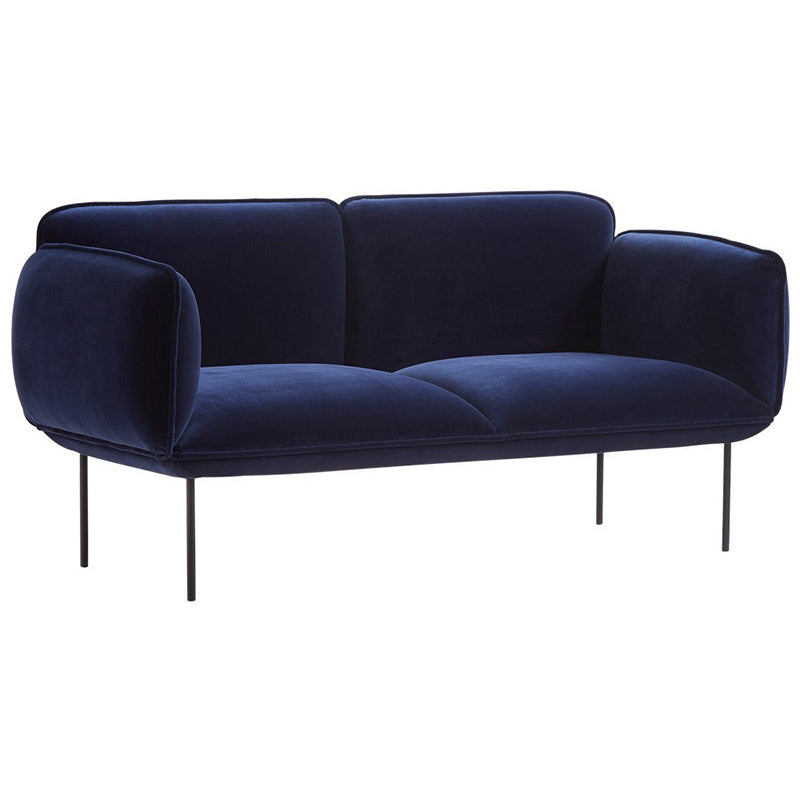 1/2-Seater Modern Minimalist Sofa Square Arm Loveseat - 30.7" D 55"L x 33.5"W x 31.5"H Blue Clearhalo 'furn' 'furn_sofas' 'Furniture' 'Living Room Furniture' 'Sofa' 'sofas' 5871914