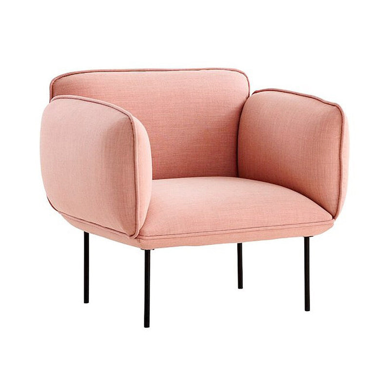 1/2-Seater Modern Minimalist Sofa Square Arm Loveseat - 30.7" D 33.5"L x 30.7"W x 31.5"H Pink Clearhalo 'furn' 'furn_sofas' 'Furniture' 'Living Room Furniture' 'Sofa' 'sofas' 5871915