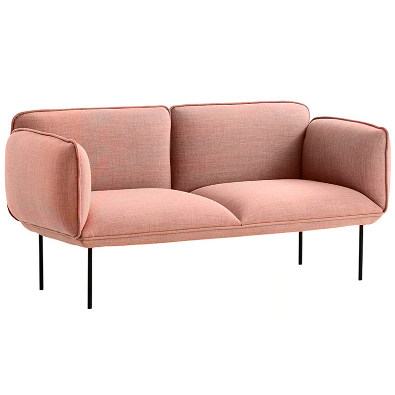 1/2-Seater Modern Minimalist Sofa Square Arm Loveseat - 30.7" D 55"L x 33.5"W x 31.5"H Pink Clearhalo 'furn' 'furn_sofas' 'Furniture' 'Living Room Furniture' 'Sofa' 'sofas' 5871917