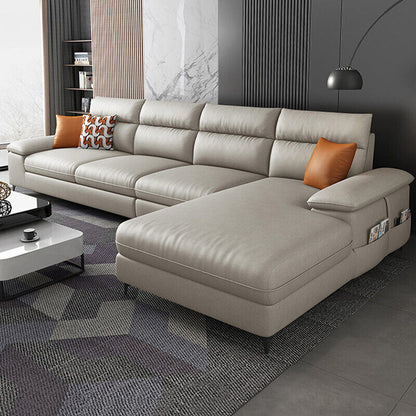 Sezionali in pelle finta con braccio top e cuscino