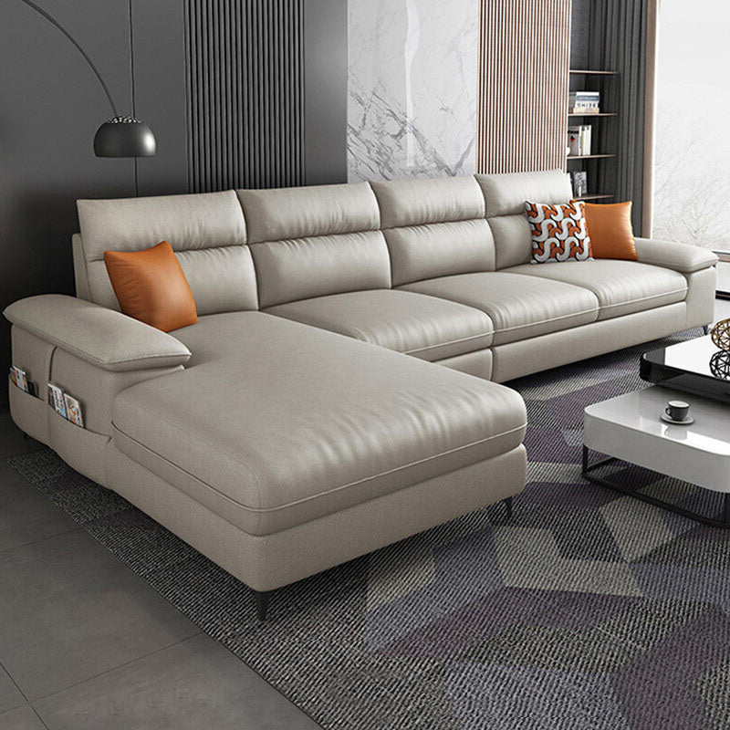 Sezionali in pelle finta con braccio top e cuscino