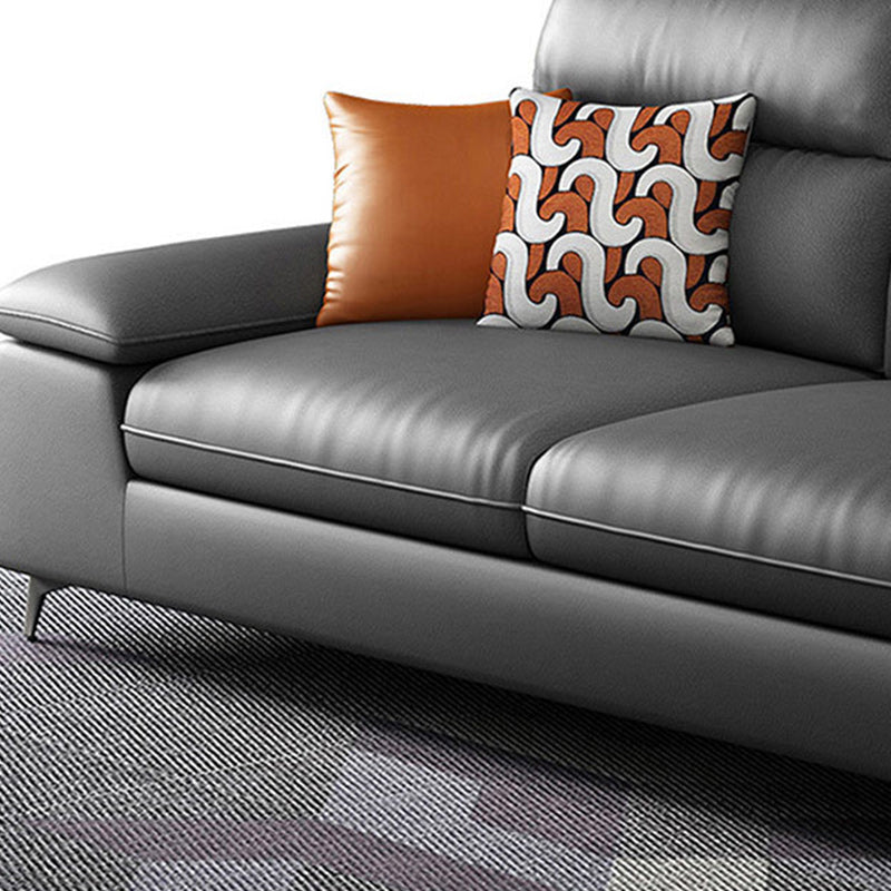 Sezionali in pelle finta con braccio top e cuscino