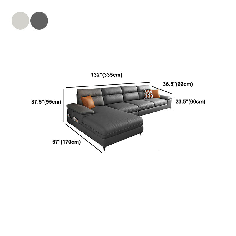 Sezionali in pelle finta con braccio top e cuscino