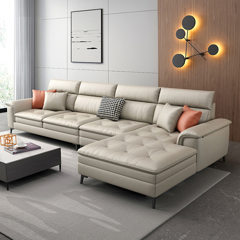 133.86 "L Section moderne sectionnelles du bras d'oreiller avec 4 places