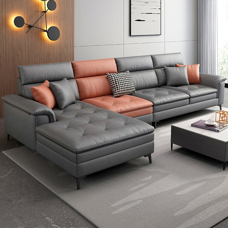 133.86 "L Section moderne sectionnelles du bras d'oreiller avec 4 places