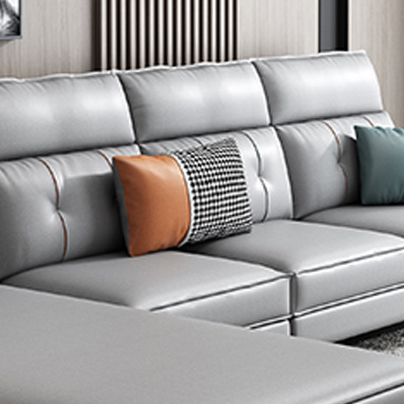 Secciones de 4 colchones, 135.8 'L x 68.90 "W, sofá seccional de cuero falso