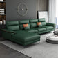 Modern Pillow Top Arm Sofa 4-Seater Faux Leather Sofa with Chaise Army Green Left Clearhalo 'furn' 'furn_sectionals' 'Furniture' 'Living Room Furniture' 'Sectionals' 5872034