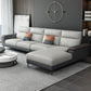 Modern Pillow Top Arm Sofa 4-Seater Faux Leather Sofa with Chaise Dark Grey Light Grey Right Clearhalo 'furn' 'furn_sectionals' 'Furniture' 'Living Room Furniture' 'Sectionals' 5872042