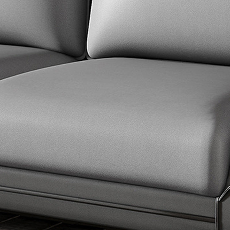 Faux Leather Sectionals 136.22" L Flared Arm Stain-Resistant Sectionals Clearhalo 'furn' 'furn_sectionals' 'Furniture' 'Living Room Furniture' 'Sectionals' 5872057