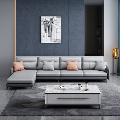 Stain-Resistant Sectionals 4-Seater Faux Leathe Sectionals with Storage