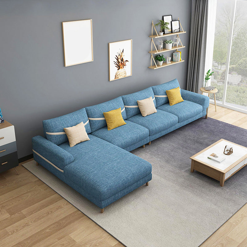 Oreiller sectionnel de tissu dos et canapé sectionnel des bras carrés pour 4 personnes