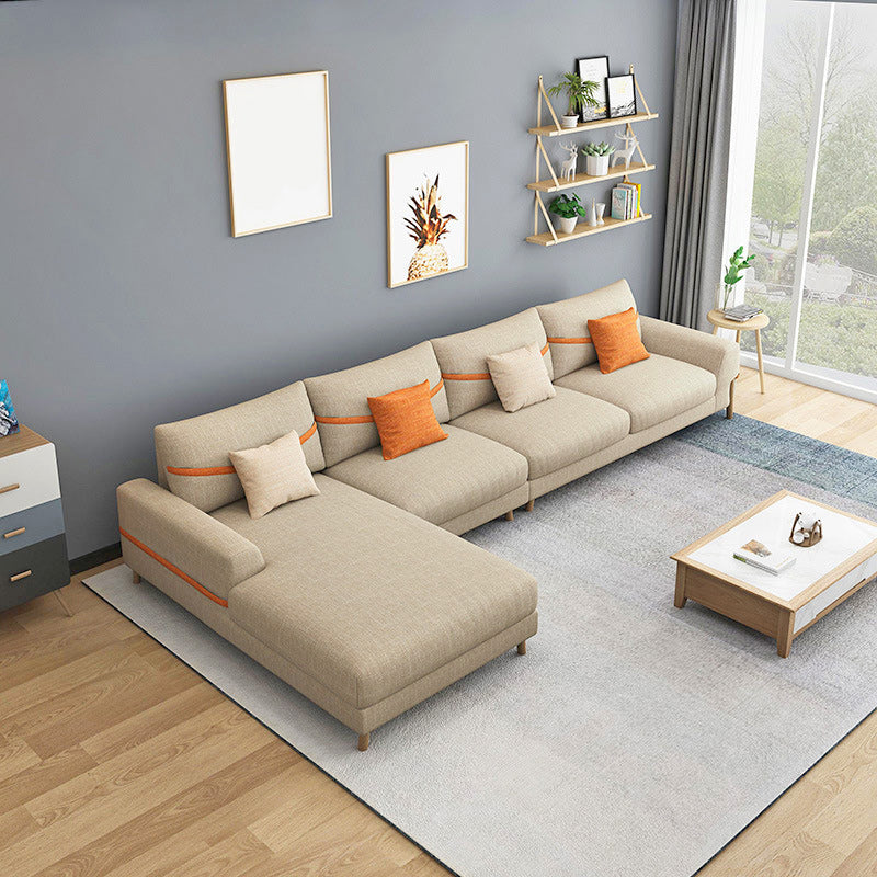 Oreiller sectionnel de tissu dos et canapé sectionnel des bras carrés pour 4 personnes