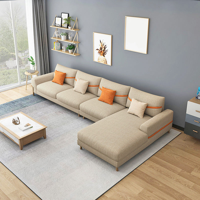 Oreiller sectionnel de tissu dos et canapé sectionnel des bras carrés pour 4 personnes