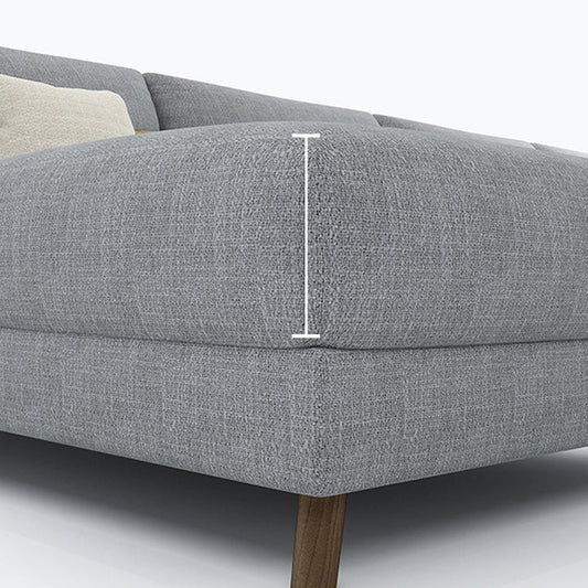 Fabric Sectional Pillow Back and Square Arms Sectional Sofa for 4 People