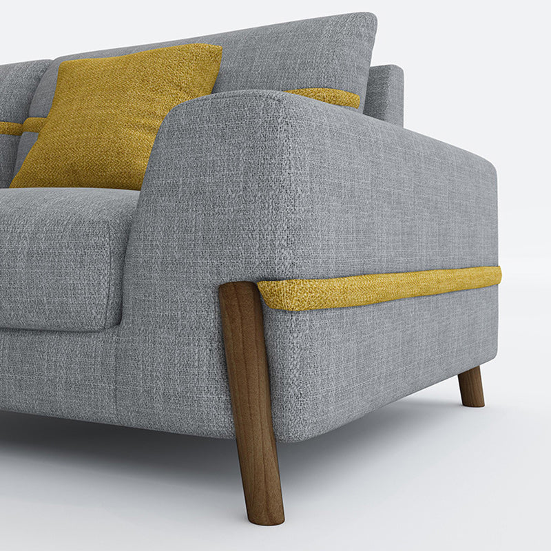 Oreiller sectionnel de tissu dos et canapé sectionnel des bras carrés pour 4 personnes